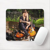 Chris Caffery Zitten met gitaren Muismat (Met muis)