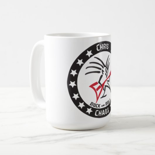 Chris CHAOS DJ Coffee Mok (Voorkant links)