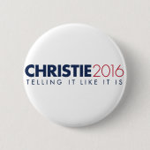 Chris Christie 2016 Campaign Button - Ronde van 2, (Voorkant)