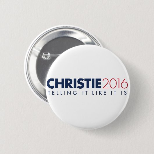 Chris Christie 2016 Campaign Button - Ronde van 2, (Voorkant /achterkant)