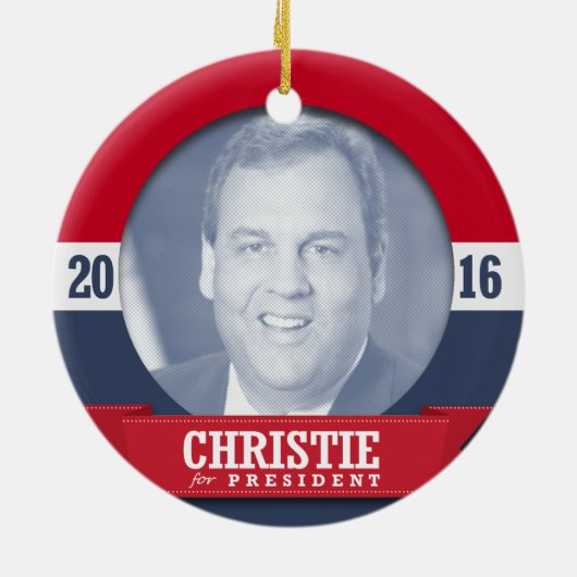CHRIS CHRISTIE 2016 KERAMISCH ORNAMENT (Achterkant)