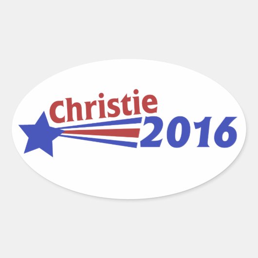 Chris Christie 2016 Ovale Sticker (Voorkant)