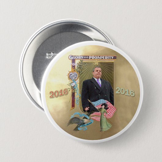 Chris Christie 2016 Ronde Button 7,6 Cm (Voorkant /achterkant)