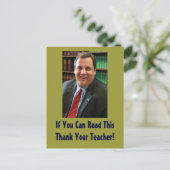 Chris Christie bedankt je leraar Briefkaart (Staand voorkant)