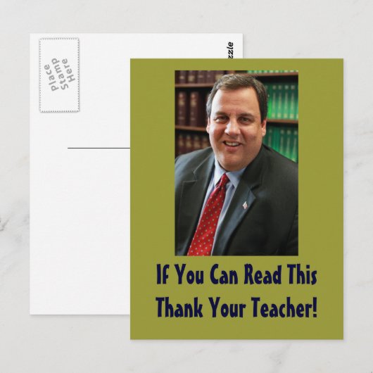 Chris Christie bedankt je leraar Briefkaart (Voorkant / Achterkant)