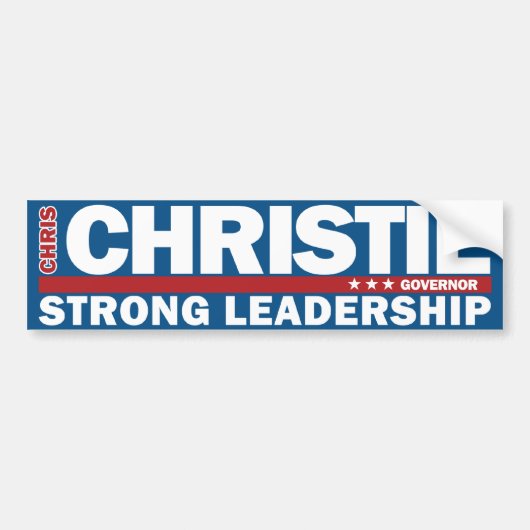 Chris Christie Governor Strong Leadership Sticker (Voorkant)