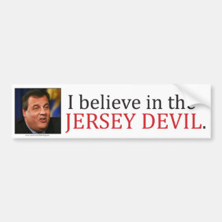 Chris Christie: Ik geloof in de Jersey Devil. Bumpersticker