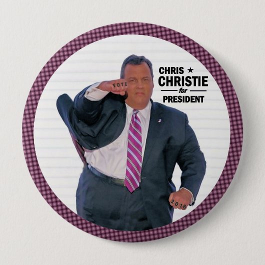 Chris Christie President in 2016 Ronde Button 4,0 Cm (Voorkant)