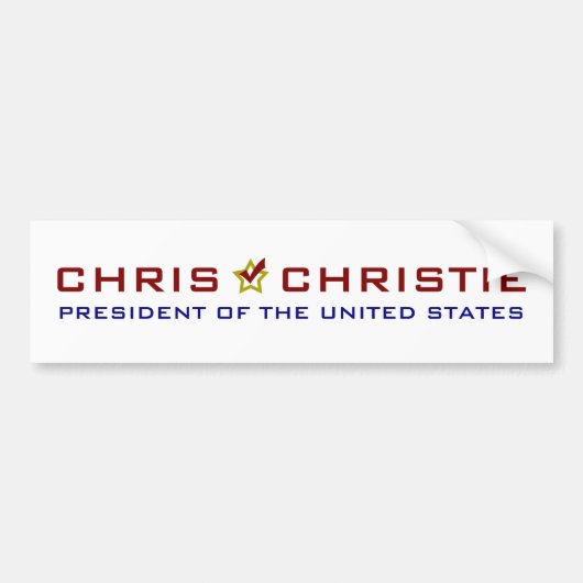 Chris Christie President USA V2 Bumpersticker (Voorkant)