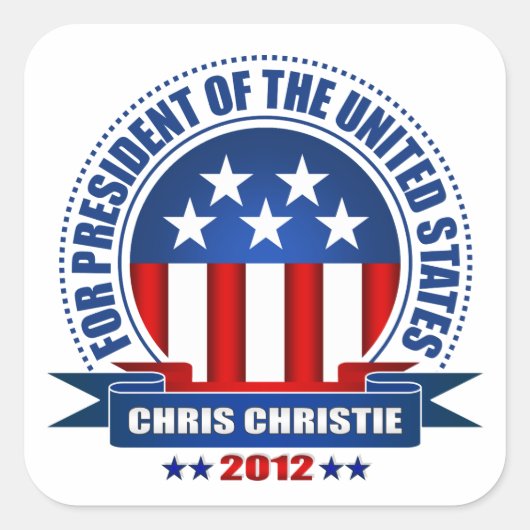 Chris Christie Vierkante Sticker (Voorkant)