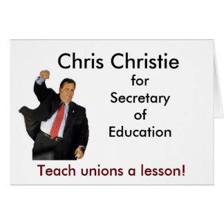 Chris Christie voor de minister van Onderwijs
