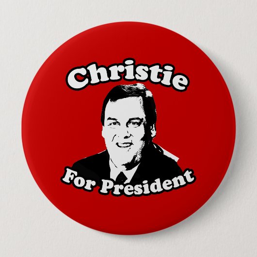 CHRIS CHRISTIE VOOR PRESIDENT RONDE BUTTON 4,0 CM (Voorkant)