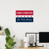 Chris Christie's voor New Jersey Poster (Thuiskantoor)