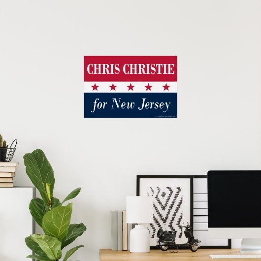 Chris Christie's voor New Jersey Poster (Thuiskantoor)