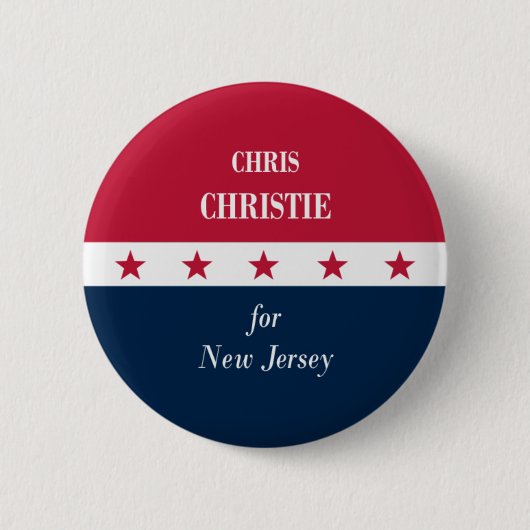 Chris Christie's voor New Jersey Ronde Button 5,7 Cm (Voorkant)