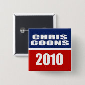 CHRIS COONS VOOR SENAAT VIERKANTE BUTTON 5,1 CM (Voorkant /achterkant)