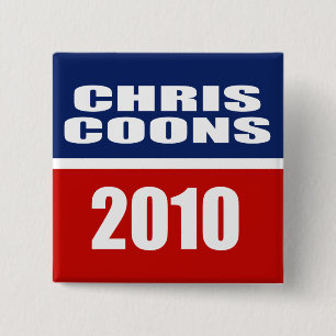 CHRIS COONS VOOR SENAAT VIERKANTE BUTTON 5,1 CM