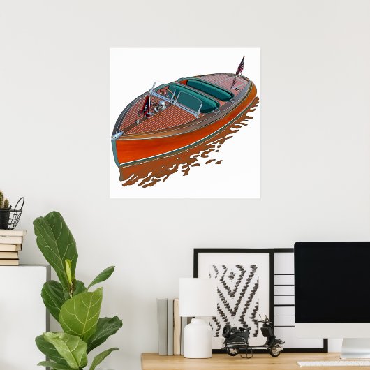 Chris-Craft Barrel Terug Poster (Thuiskantoor)