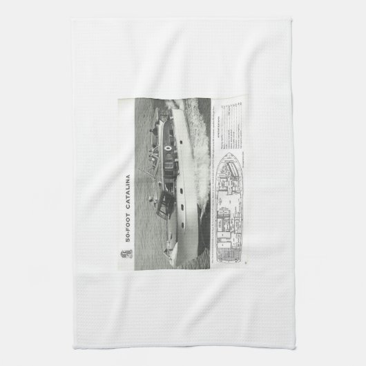 Chris Craft Catalina Boats Kitchen Towel 24 x 16 i Theedoek (Verticaal)