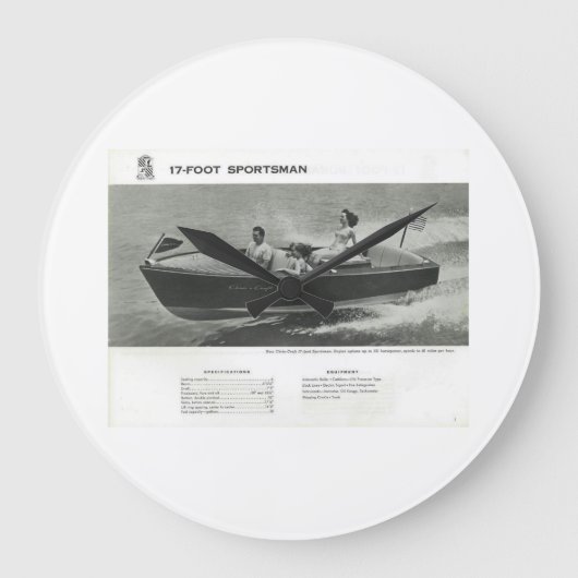 Chris Craft Sportsman Wall Clock Grote Klok (Voorkant)