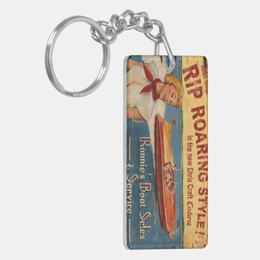 Chris Craft Wood Cobra Boat Advertisement Sleutelhanger (Voorkant Links)