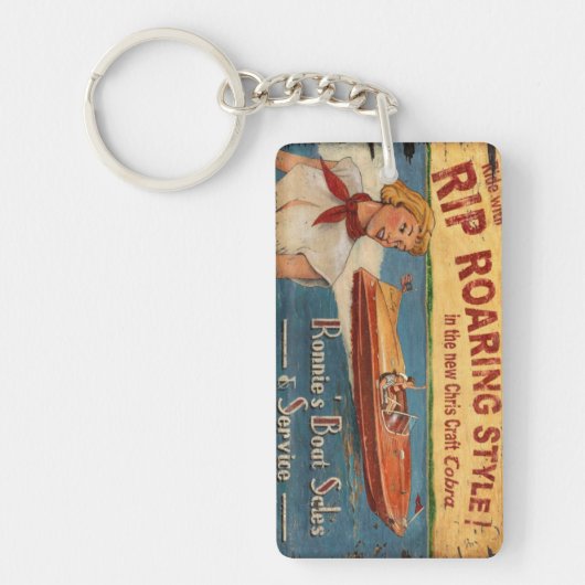  Chris Craft Wood Cobra Boat Advertisement Sleutelhanger (Voorkant)
