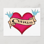 Chris - Custom Heart Tattoo T-shirts & cadeaus Briefkaart (Voorkant)