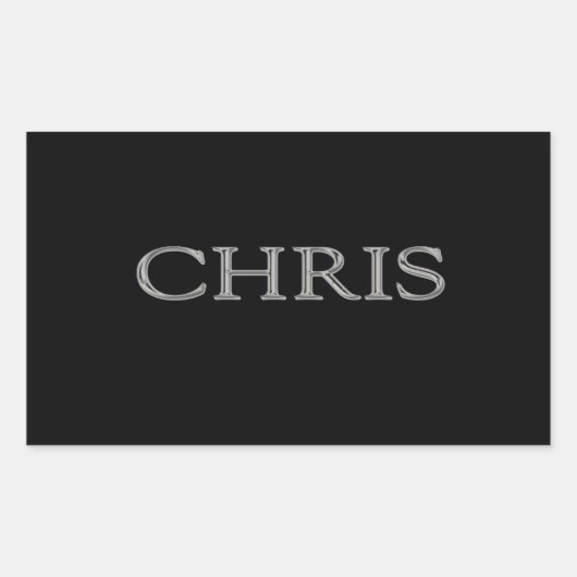 Chris Custom Raised Lettering Rechthoekige Sticker (Voorkant)