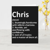 Chris Definition Personalized Name Funny Birthday Kaart (Gele Bloem)
