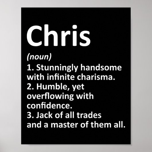 Chris Definition Personalized Name Funny Birthday Poster (Voorkant)