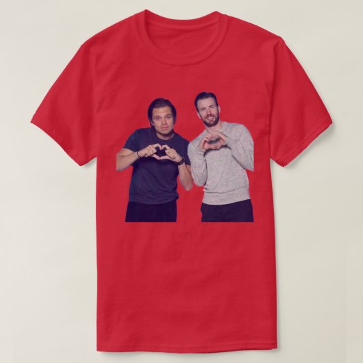 Chris Evans Sebastian Stan Hearts T-shirt (Design voorkant)