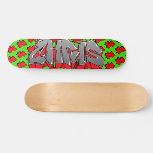 Chris Graffiti Custom Personalized Cash Skateboard (Horizontaal)