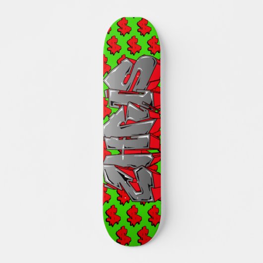Chris Graffiti Custom Personalized Cash Skateboard (Voorkant)