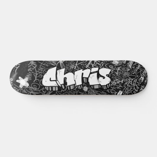 Chris Graffiti Custom Personalized Cool Skateboard (Horizontaal)