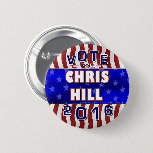 Chris Hill President 2016 Verkiezingsrepublikein Ronde Button 5,7 Cm (Voorkant /achterkant)