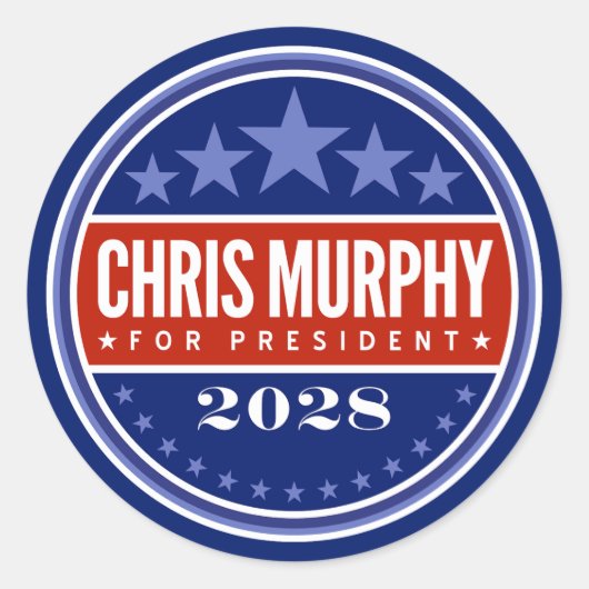 Chris Murphy voor President 2028 Ronde Sticker (Voorkant)
