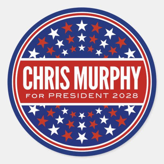Chris Murphy voor President 2028 Ronde Sticker (Voorkant)