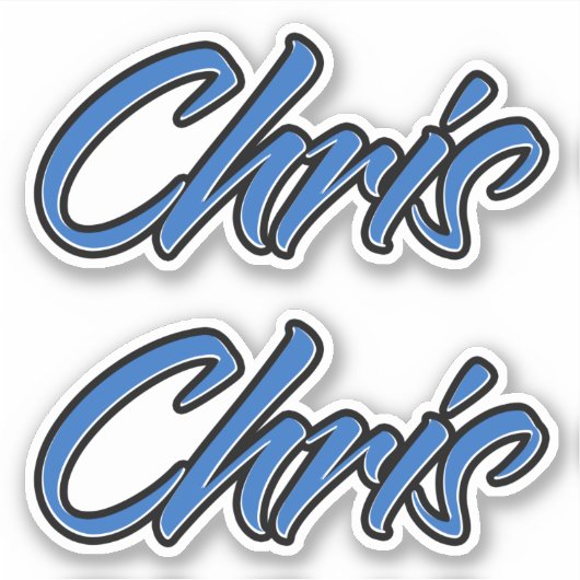 Chris Name blue Aufkleber Sticker Stickerset (Voorkant)
