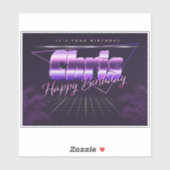 Chris Name Vorname lila retro Sticker Geburtstag (Vel)