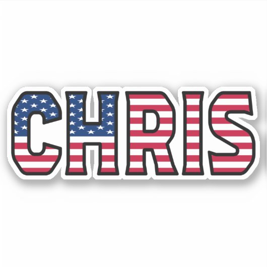Chris Name Vorname USA Sticker Stickerset (Voorkant)