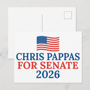 Chris Pappas voor Senaat 2026 Verkiezing Briefkaart