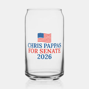Chris Pappas voor Senaat 2026 Verkiezing Partij Blikvorm Glas