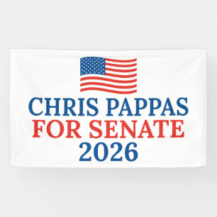 Chris Pappas voor Senaat 2026 Verkiezingspartij Spandoek