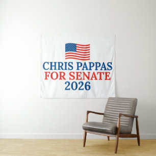 Chris Pappas voor Senaat 2026 Verkiezingspartij Wandkleed