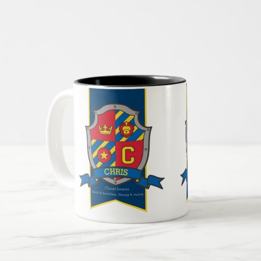 Chris ridder schild rood blauw naam betekent mok (Voorkant links)