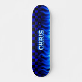 Chris skateboard blauw vuur en vlammenontwerp (Voorkant)