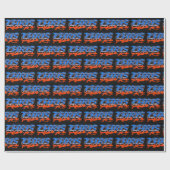 Chris Vorname Name Graffiti blue orange Cadeaupapier (Vlak)