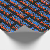 Chris Vorname Name Graffiti blue orange Cadeaupapier (Hoek)