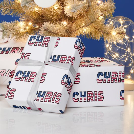 Chris Vorname Name USA US Geschenkpapier Papier (Feestdagen)