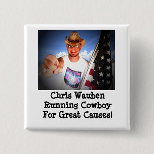 Chris Wauben die Cowboy voor de Button van de Grot